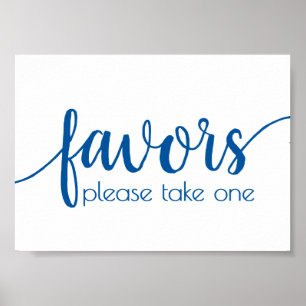 Poster Calligraphie bleu classique Script Favoriser le
