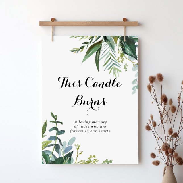 Poster Calligraphie de verdure Ce panneau de bougie brûle (Créateur téléchargé)