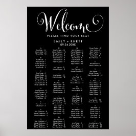 Poster Calligraphie du Sud Siège alphabétique noir