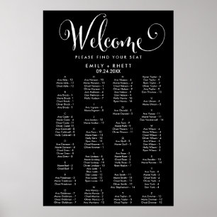 Poster Calligraphie du Sud Siège alphabétique noir