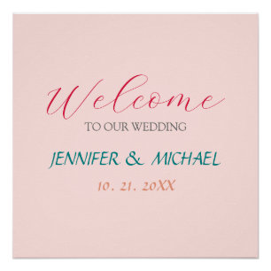 Poster Calligraphie Élégant Mariage de Bienvenue