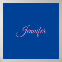 Calligraphie Élégant Rose Bleu Nom Personnalisé
