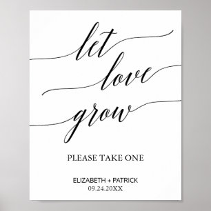 Poster Calligraphie Élégante Laisser l'amour grandir Favo