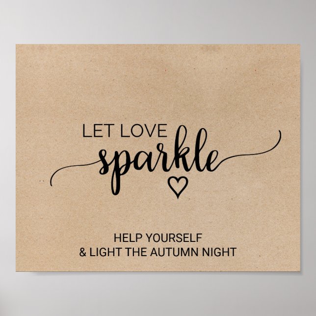Poster Calligraphie Faux Kraft Simple Laisser l'amour éti (Devant)