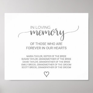 Poster Calligraphie Gris Argent En Symbole Mémoire Amoure