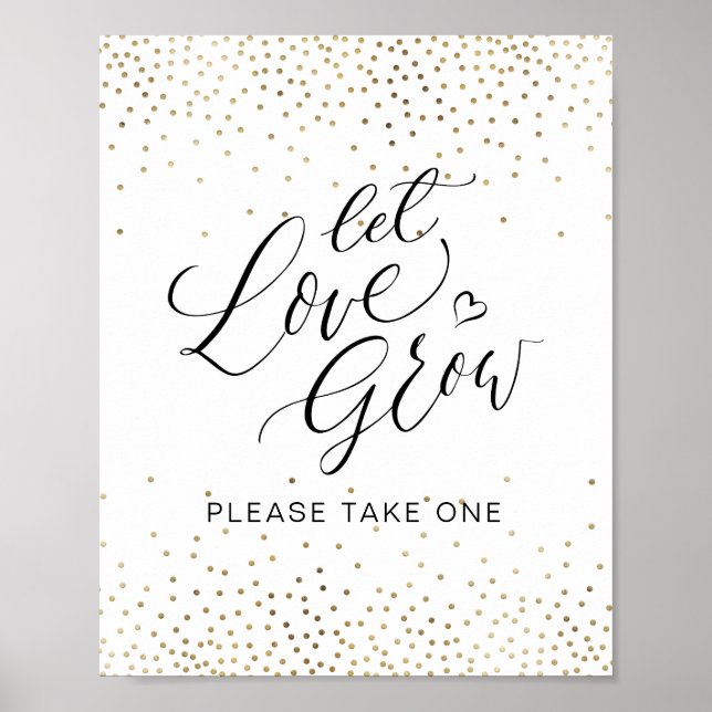 Poster Calligraphie "Laissez l'amour grandir" Prenez-en u (Devant)