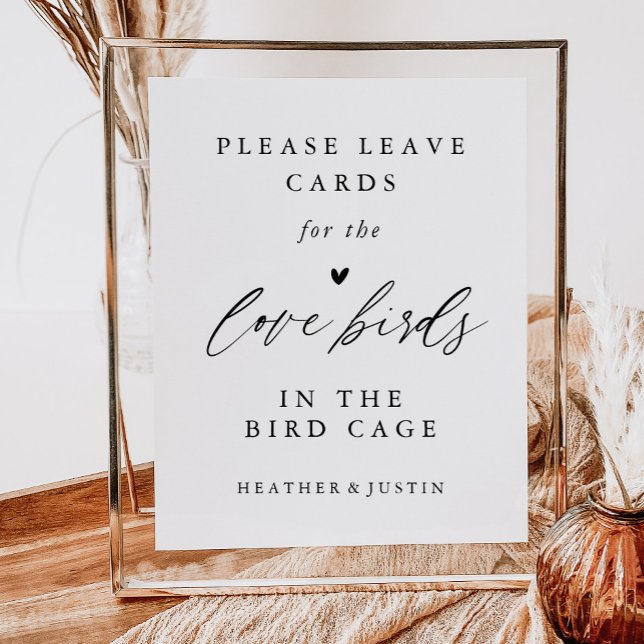 Poster Calligraphie Mariage Bird Cage Cartes de mariage S (Créateur téléchargé)
