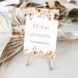 Poster Calligraphie Mariage floral gracieux Oh Snap Sign