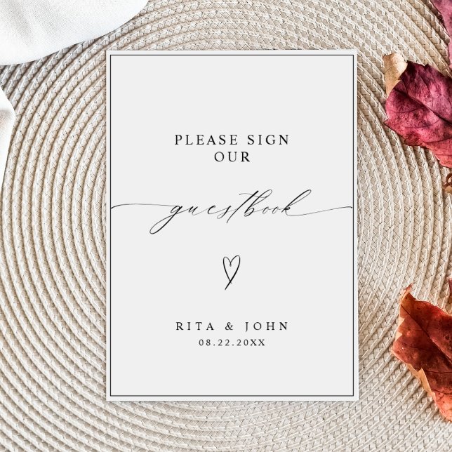 Poster Calligraphie Mariage S'il vous plaît signer notre  (Créateur téléchargé)