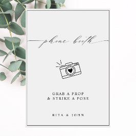 Poster Calligraphie minimaliste Mariage de cabine photo