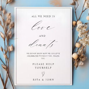 Poster Calligraphie moderne Dunot Bar Mariage Cake Sign