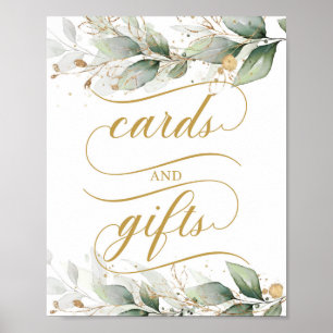 Poster Calligraphie moderne eucalyptus cartes et signes c