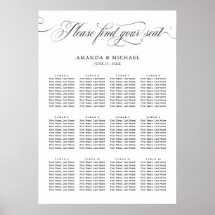 Poster Calligraphie moderne intemporelle noir Seing Chart