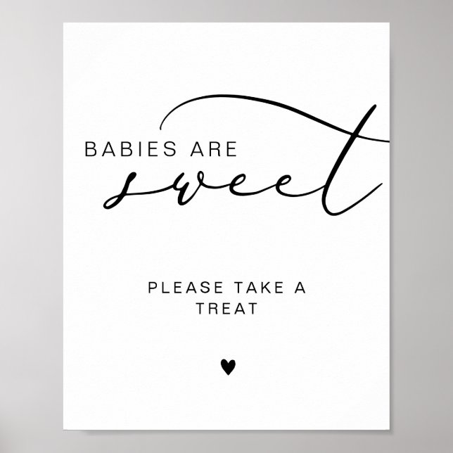 Poster Calligraphie moderne Les bébés sont Baby showers d (Devant)