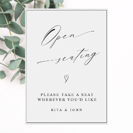 Poster Calligraphie moderne Mariage à siège ouvert