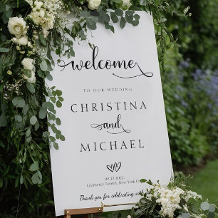 Poster Calligraphie moderne Mariage d'accueil vertical