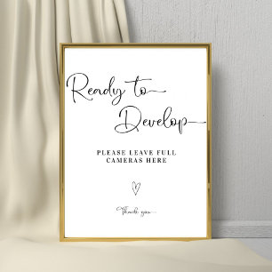 Poster Calligraphie Moderne Mariage Disposable Caméra Sig