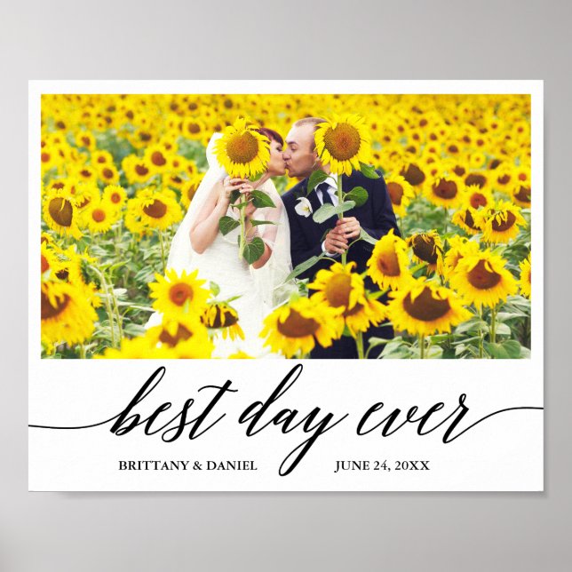 Poster Calligraphie moderne Meilleur jour jamais Mariage (Devant)