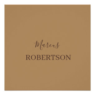 Poster Calligraphie monogramme marron minimaliste profess