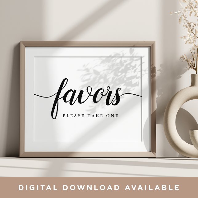 Poster Calligraphie noir & blanc Symbole de mariage préfé (Créateur téléchargé)