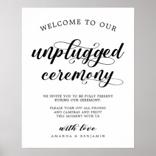 Poster Calligraphie noir et blanc simple Mariage débranch