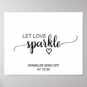 Poster Calligraphie Noire Simple Laisser L'Amour Éclairer
