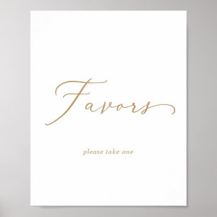 Poster Calligraphie Or Delicate Faveurs Mariage Signer