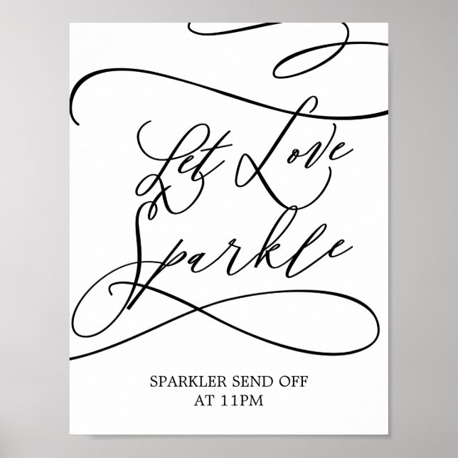 Poster Calligraphie romantique Laisser l'amour Sparkle Si (Devant)