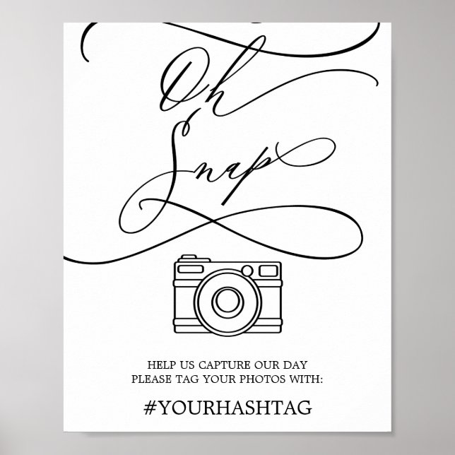 Poster Calligraphie romantique Oh Snap Sign (Devant)