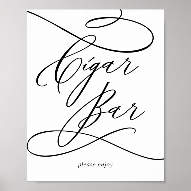 Poster Calligraphie romantique | Panneau Flourissant à la (Devant)