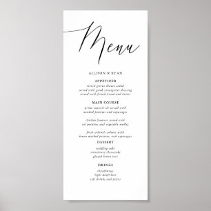 Poster Calligraphie simple numérique Menus Mariages rusti