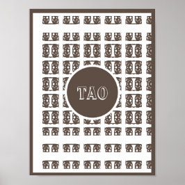 Poster Calligraphie taoïste marron et blanc élégante