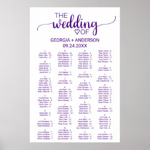 Poster Calligraphie violette Organigramme alphabétique
