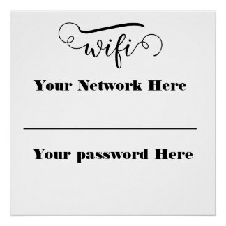 Poster calligraphy wifi password pedestal sign