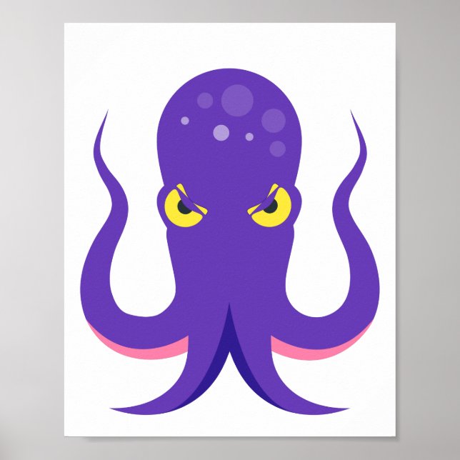 Poster Calmar pourpre d'Octopus (Devant)