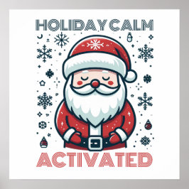 Poster Calme de vacances personnalisable Père Noël