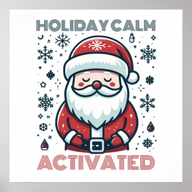 Poster Calme de vacances personnalisable Père Noël (Devant)
