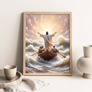 Poster Calme la tempête, Art chrétien, Paix soyez toujour