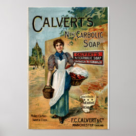 Poster Calverts Carbolic Soap Publicité Vintage