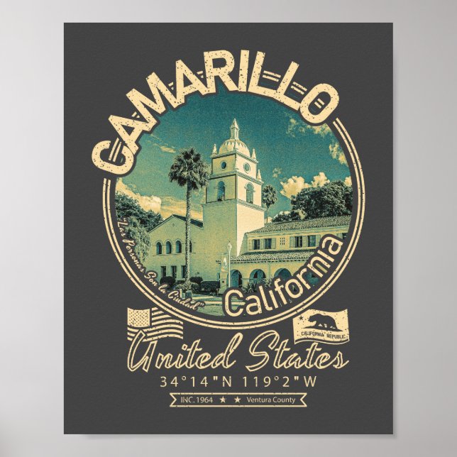 POSTER CAMARILLO CALIFORNIA - VILLE DE CAMARILLO CA (Devant)