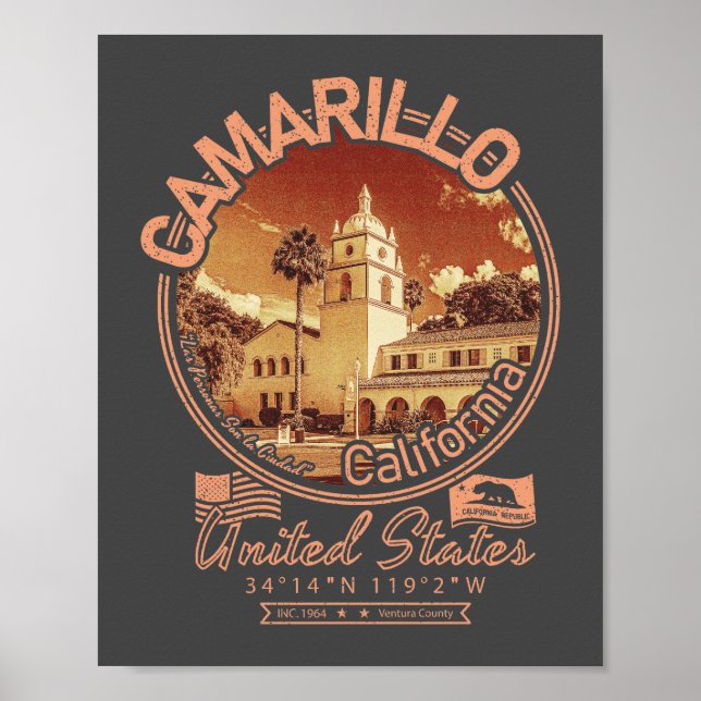 POSTER CAMARILLO CALIFORNIA - VILLE DE CAMARILLO CA (Devant)