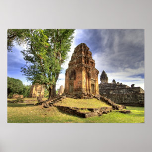 Poster Cambodge, Angkor Wat. Vue du temple de Bakong.