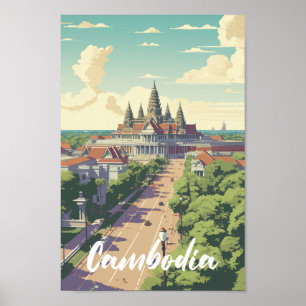 Poster Cambodge célèbre Travel Place