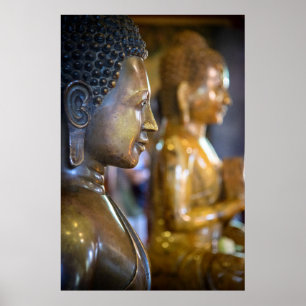 Poster Cambodge, Phnom Penh. Statues de Bouddha