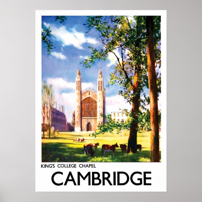 Poster Cambridge, chapelle du King's College, Royaume-Uni (Devant)