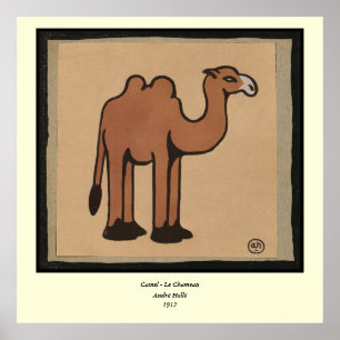 Poster Camel - Colorful Antiquarian Book Illustration