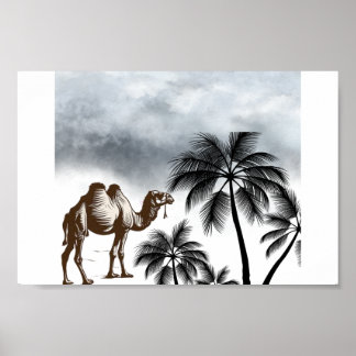 Poster Camel dans le désert