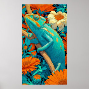 Poster Caméléon en Technicolor