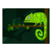Caméléon vert mignon