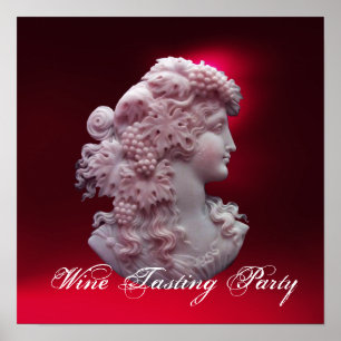 POSTER CAMEO ANTIQUE, DAME AUX RAISONS ET AUX GRAPEVINES